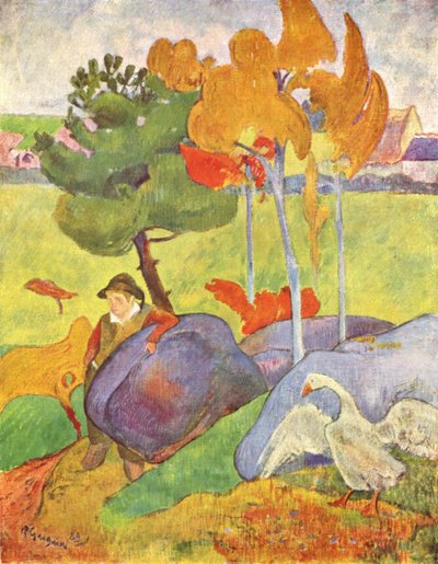 Guardiano di oche bretone da Paul Gauguin